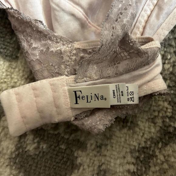 Felina Pink and Gray Lace Bralette Medium - Picture 4 of 4